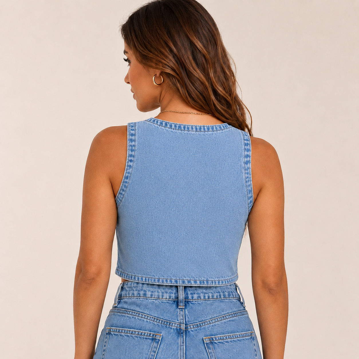 Colete Jeans Feminino Vintage - Claro