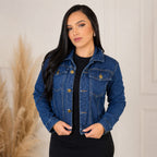 Jaqueta Jeans Feminina Clássica - Escura