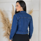 Jaqueta Jeans Feminina Clássica - Escura