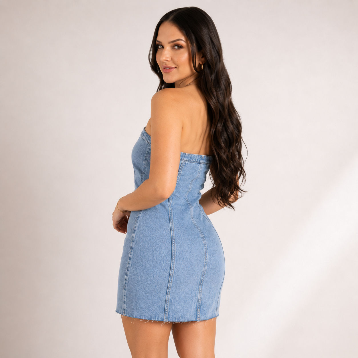 vestido Jeans Curto - Claro
