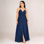 vestido Jeans Longo - Escuro
